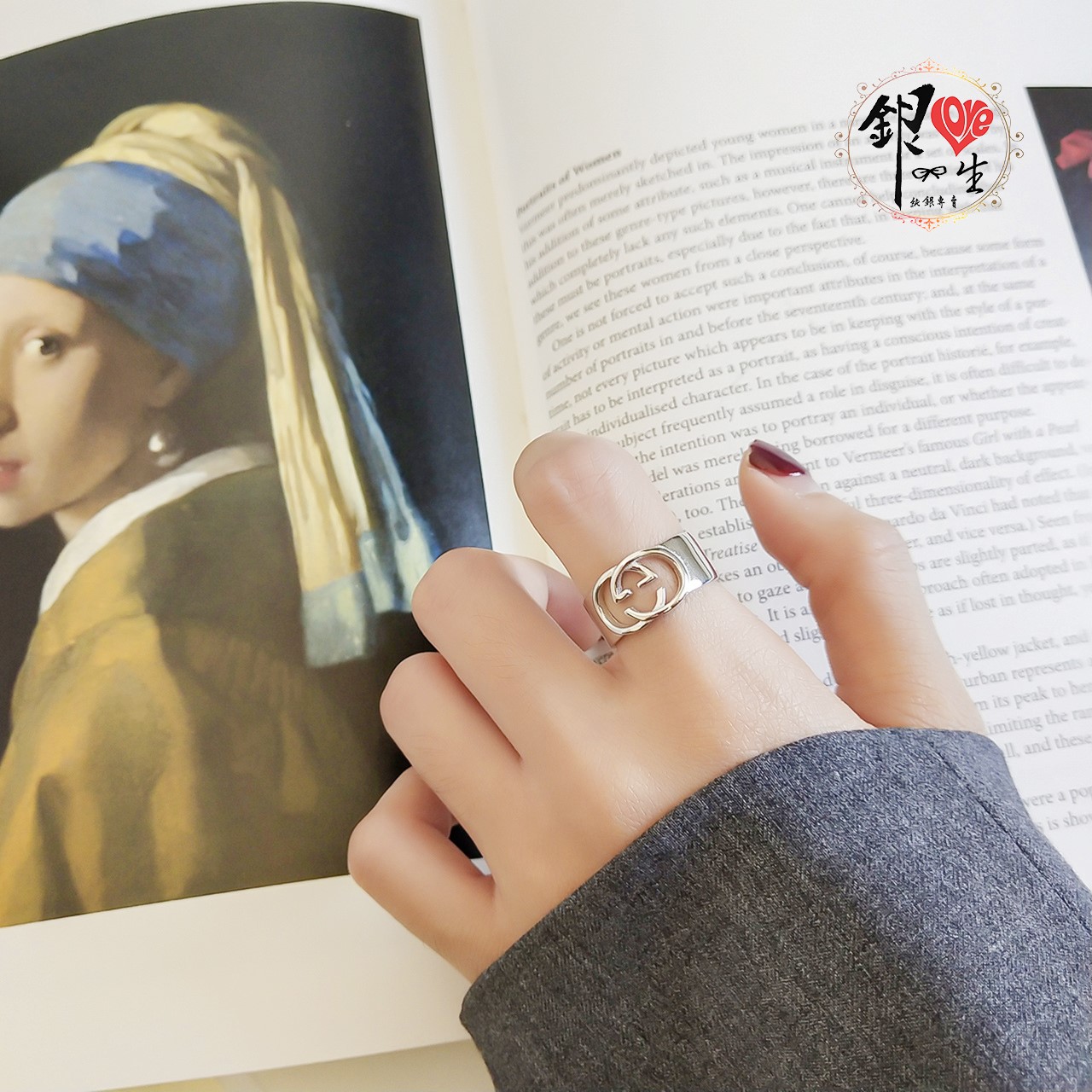 s925純銀戒指 歐美 簡約 雙G 時尚 造型 戒