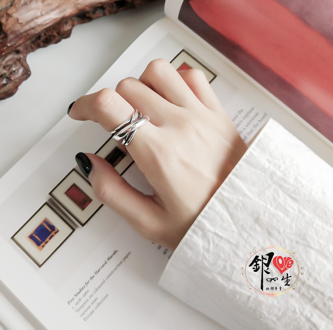  s925純銀 歐美 簡約 重工  交織 個性 造型 戒