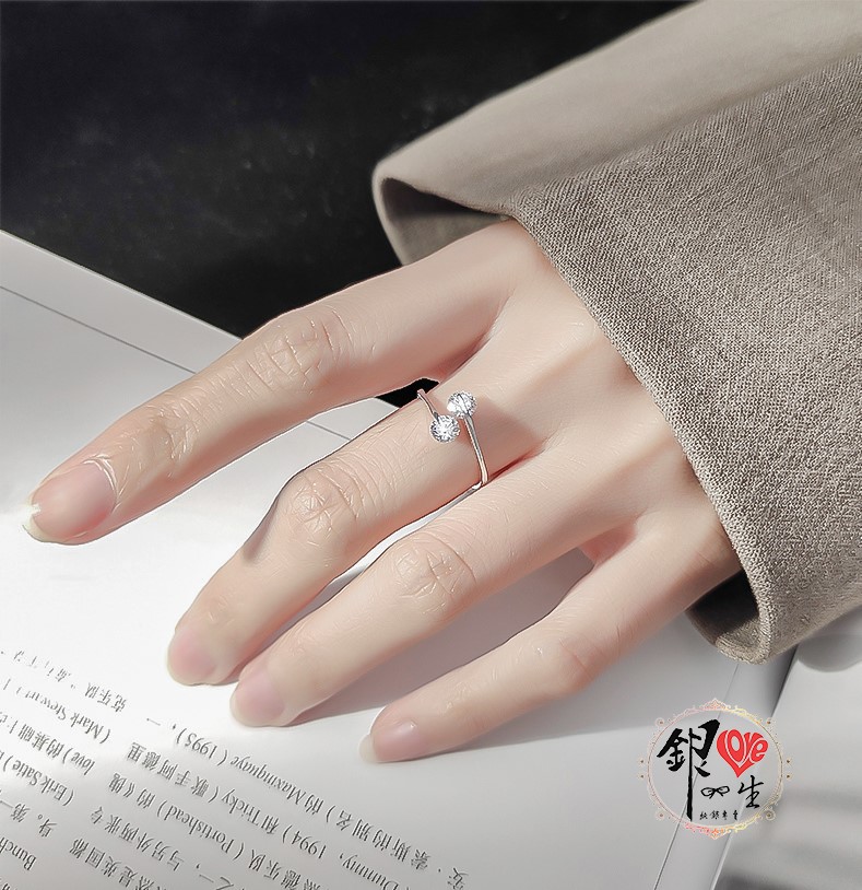 s925純銀 簡約 雙鑽 旋轉 戒 