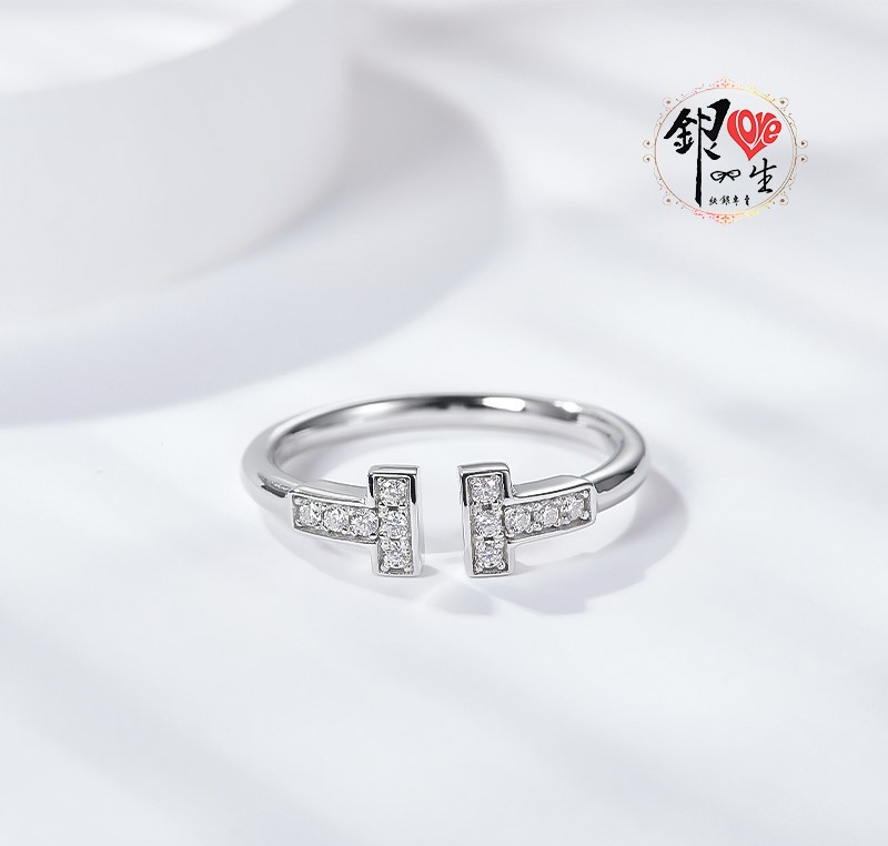 s925純銀戒指 歐美 簡約 雙T 時尚 造型 戒