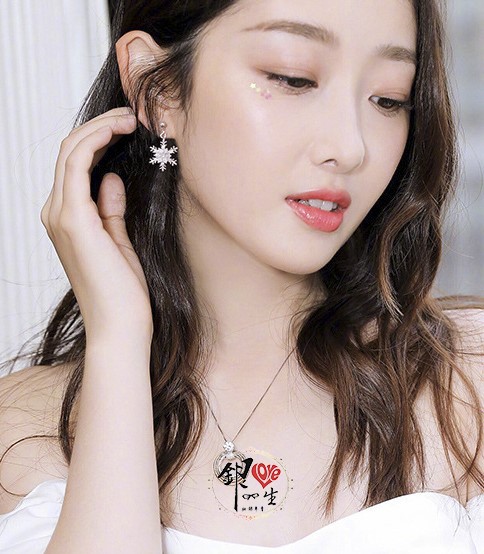  s925純銀耳釘 雪花 耳墜式 造型 耳環 