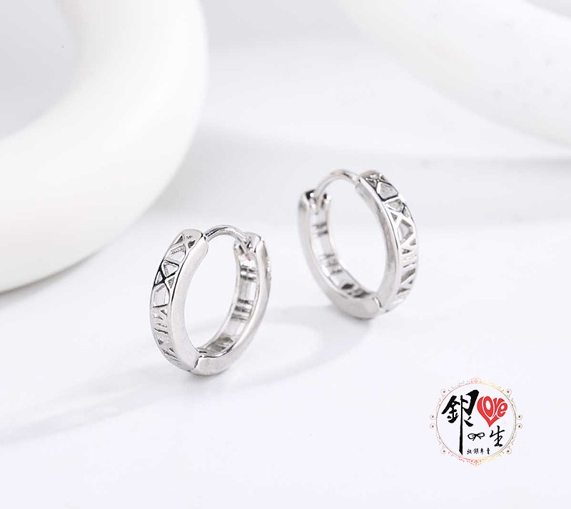 s925純銀  羅馬數字 耳扣式 耳環