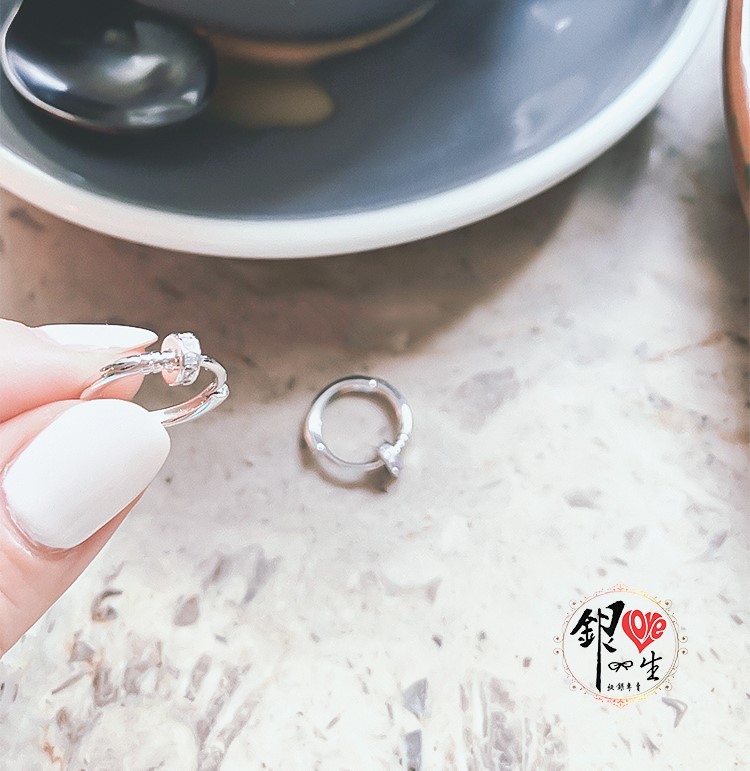  s925純銀 釘子造型 耳扣式 耳環