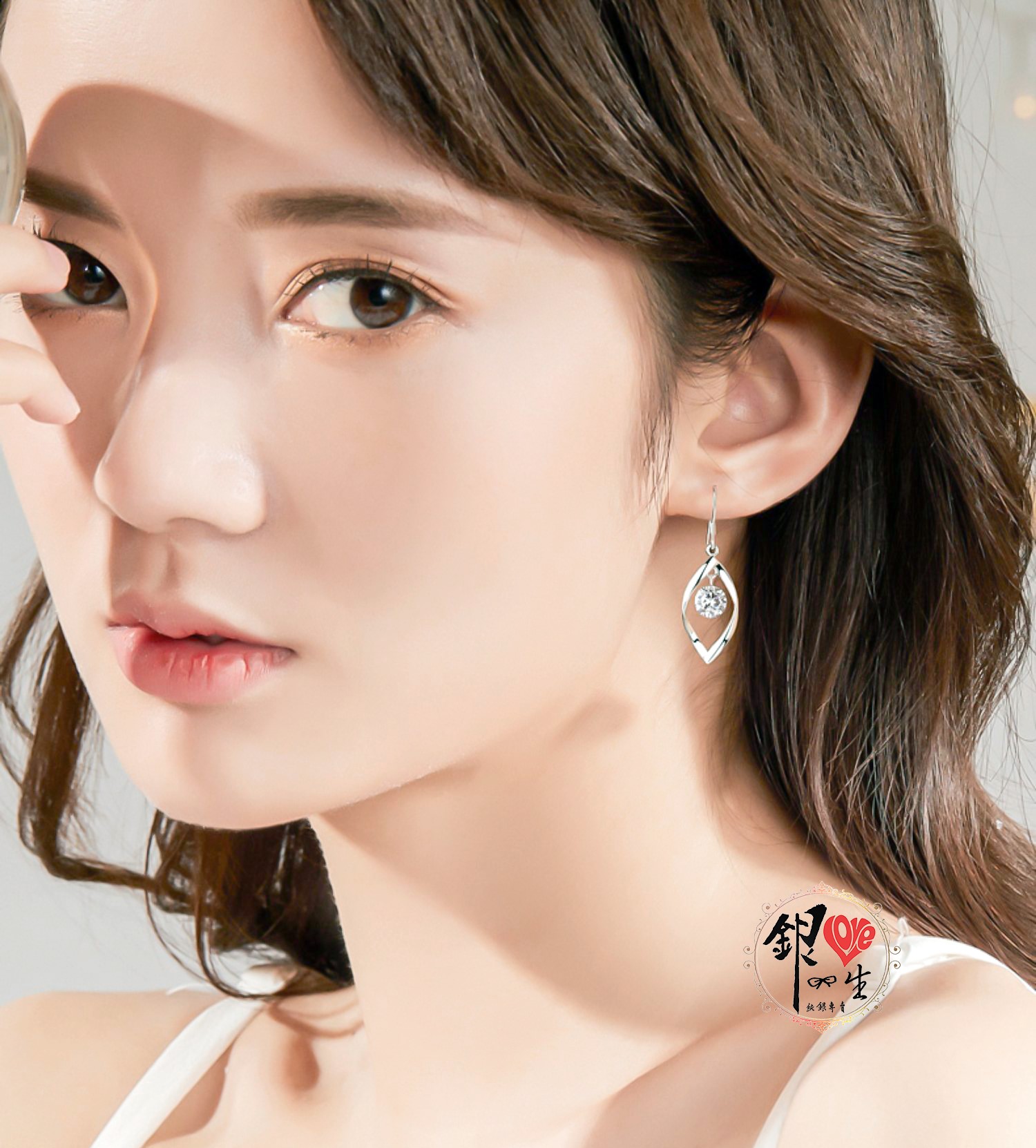 s925純銀耳環  八心八箭水滴 時尚 耳鈎式 耳環