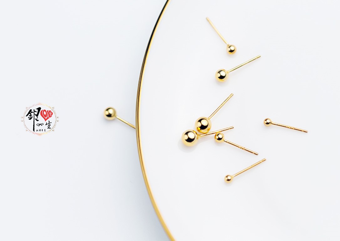 s925純銀 小光珠 簡約 耳釘式 耳環