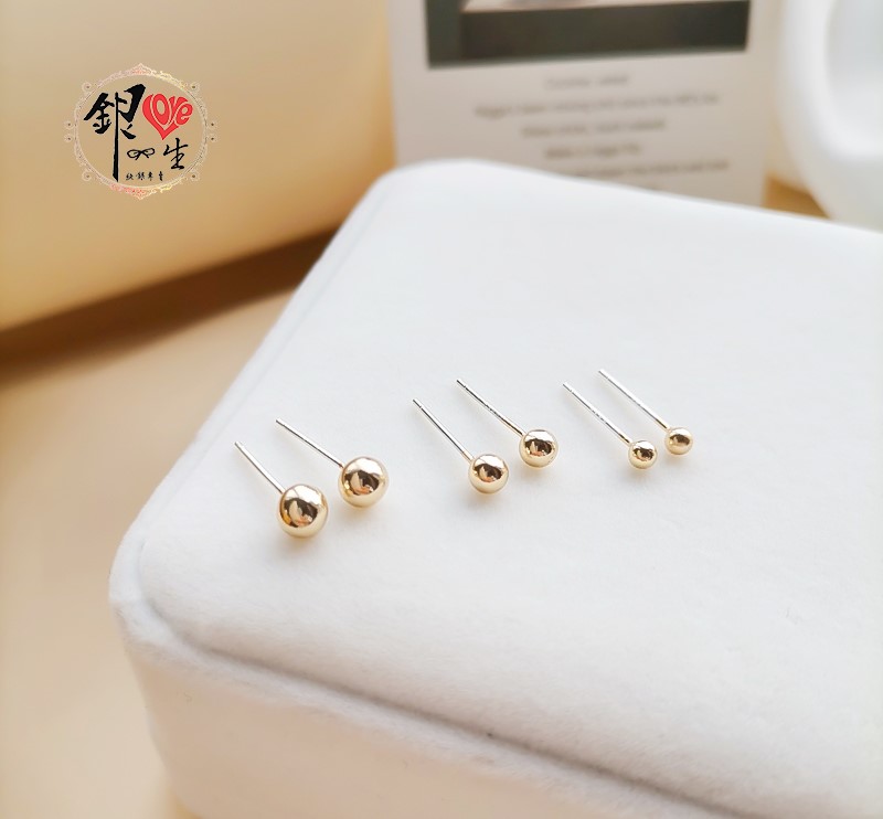 s925純銀 小光珠 簡約 耳釘式 耳環