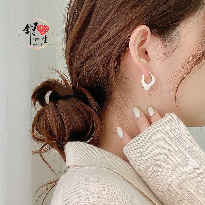 s925純銀  歐美 紐片造型 耳扣式 耳環
