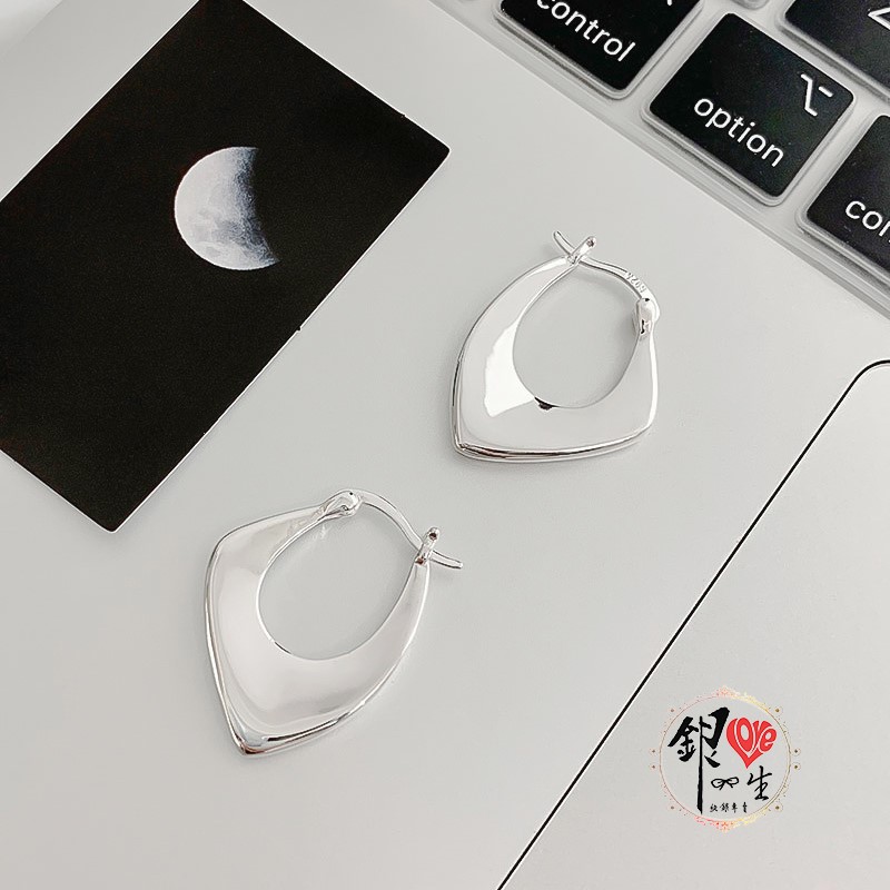 s925純銀  歐美 紐片造型 耳扣式 耳環