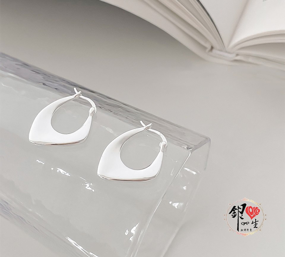 s925純銀  歐美 紐片造型 耳扣式 耳環