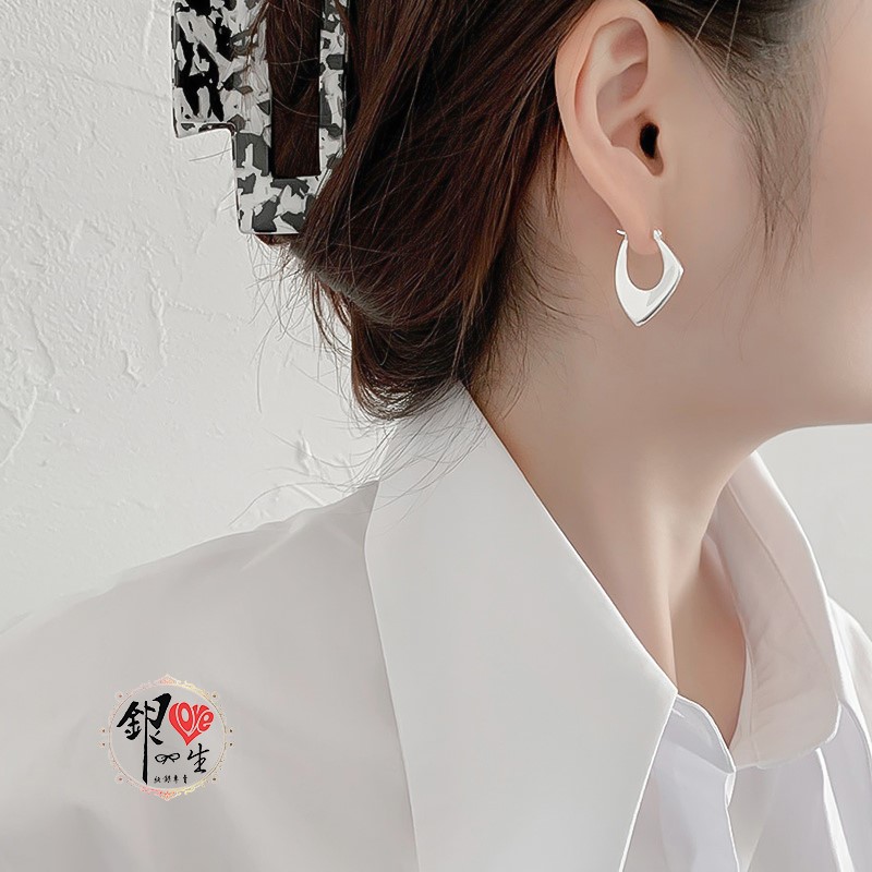 s925純銀  歐美 紐片造型 耳扣式 耳環