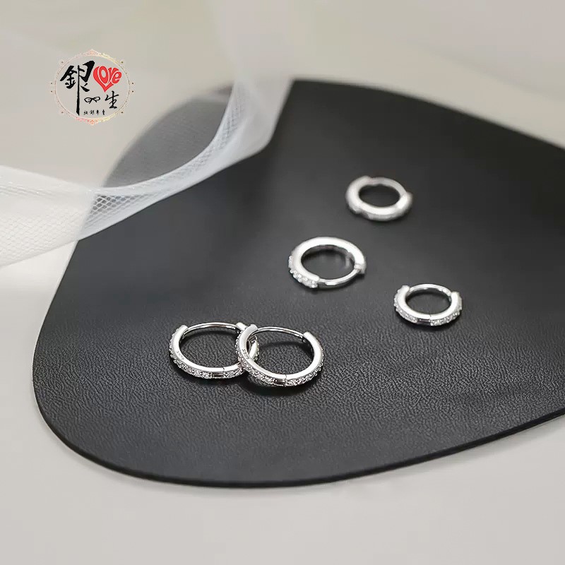  s925純銀 璀璨排鑽 耳扣式 耳環