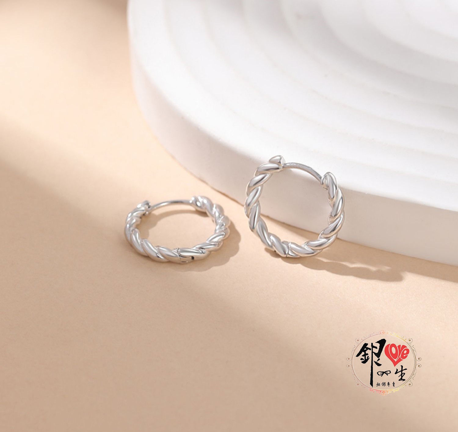 s925純銀  歐美 麻花造型 耳扣式 耳環 