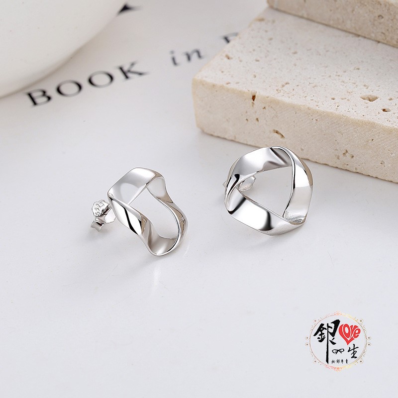  s925純銀 歐美 幾何三角 耳釘式 耳環