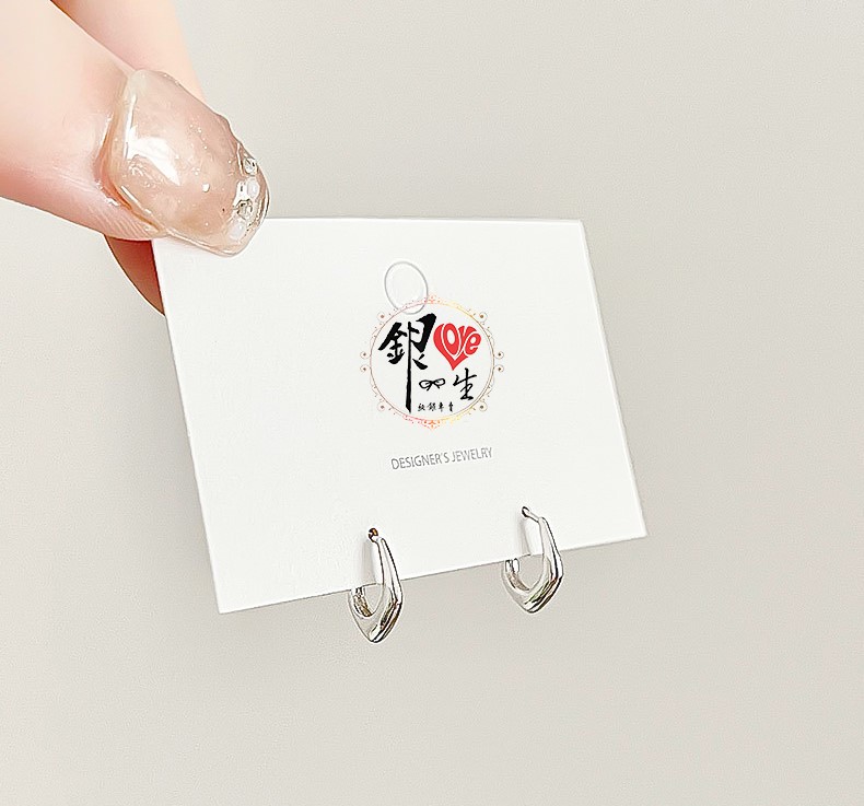 s925純銀  歐美 幾何 C字 耳釘式 耳環