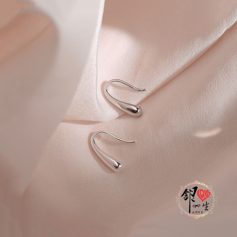  s925純銀耳環  水滴簡約 時尚 耳鈎式 耳環