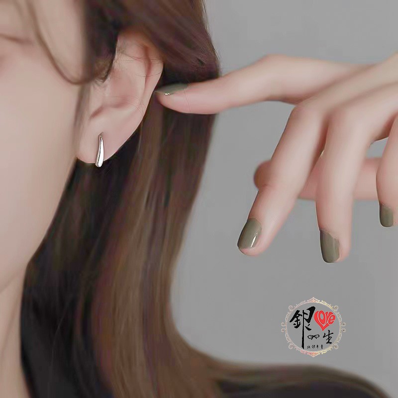  s925純銀耳環  水滴簡約 時尚 耳鈎式 耳環