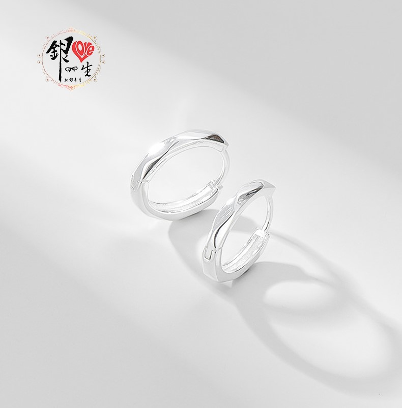 s925純銀  光亮切面 耳扣式 耳環 