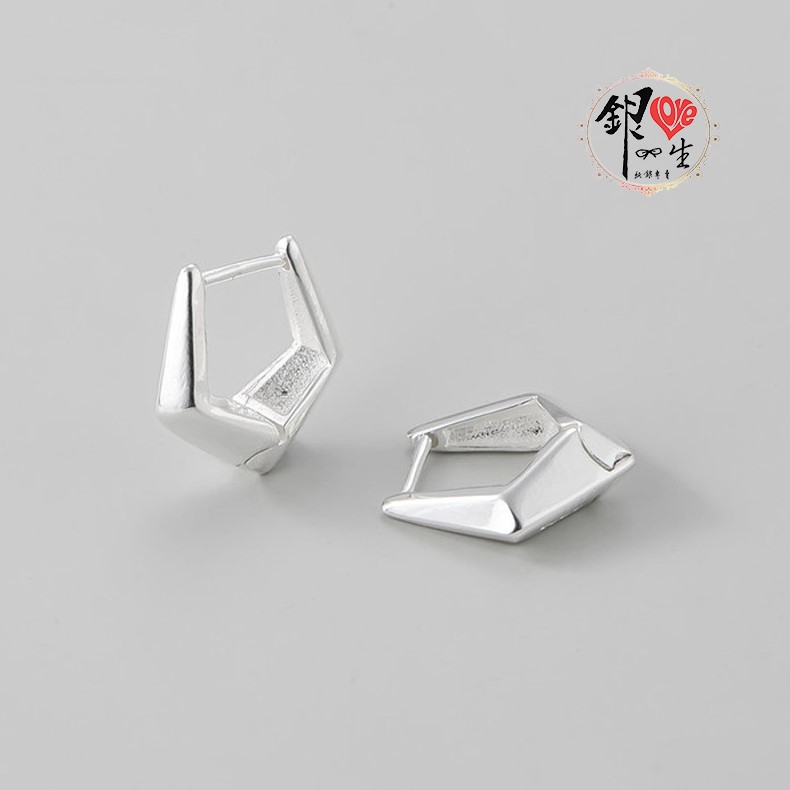 s925純銀 歐美五角造型 耳扣式 耳環