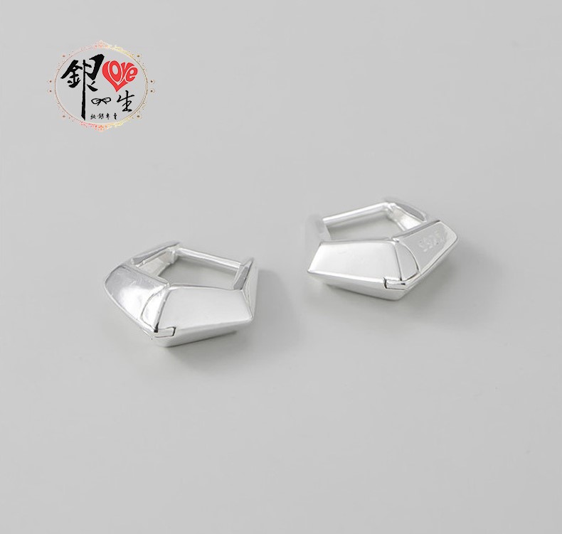 s925純銀 歐美五角造型 耳扣式 耳環