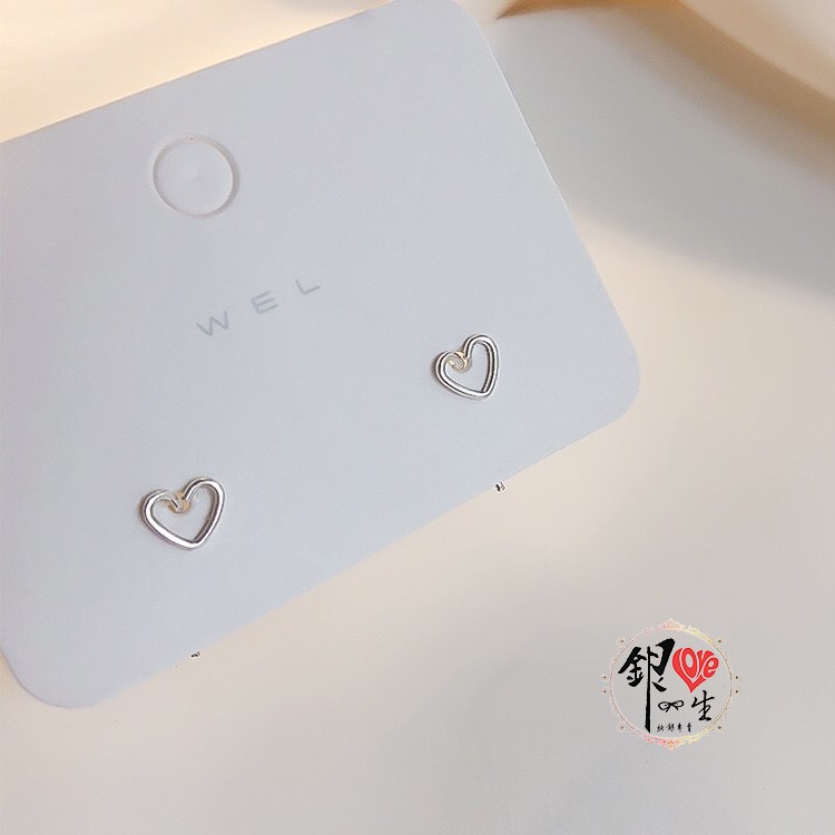 s925純銀 簡約愛心 掛勾式 耳環