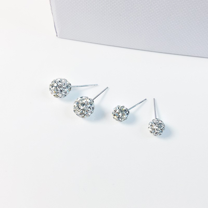 s925純銀耳環  香巴拉 滿鑽 超閃 耳釘式 耳環