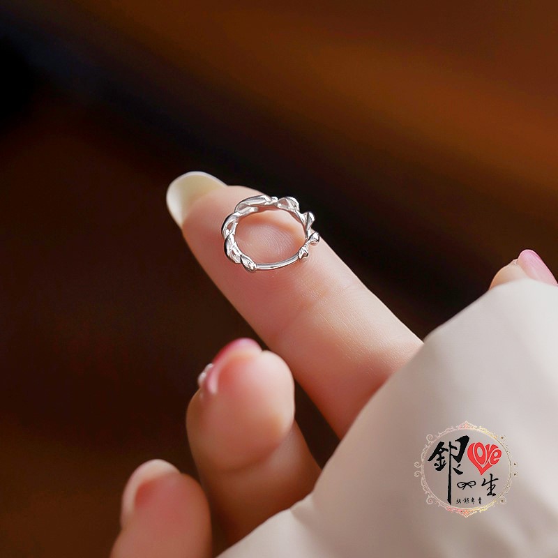 s925純銀 簡約麻花 耳扣式 耳環