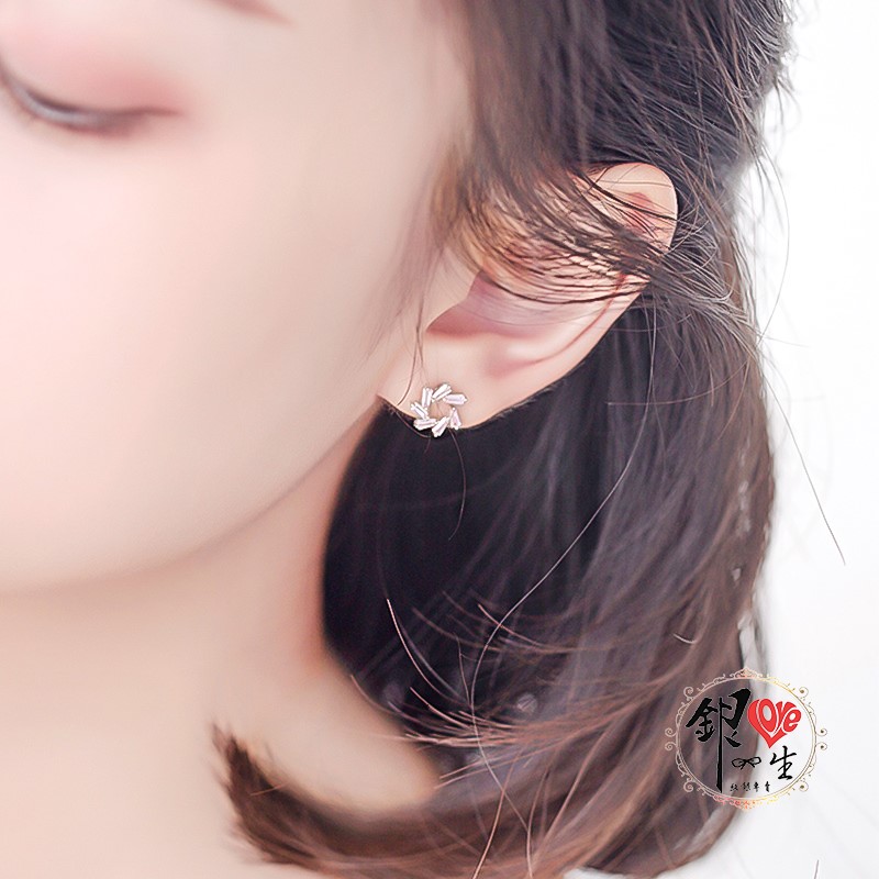 s925純銀 璀璨 旋轉花  耳針式 耳環