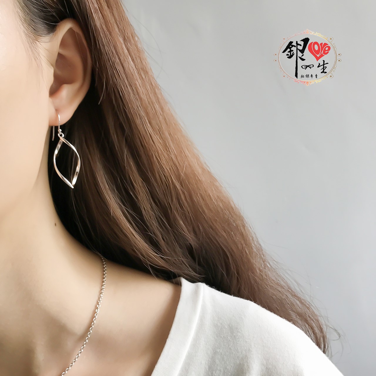 s925純銀 簡約水滴 扭曲  耳鈎式 耳環 