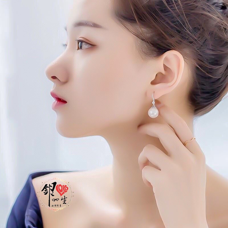 s925純銀 貝珠 高雅 氣質 耳鈎式 耳環 