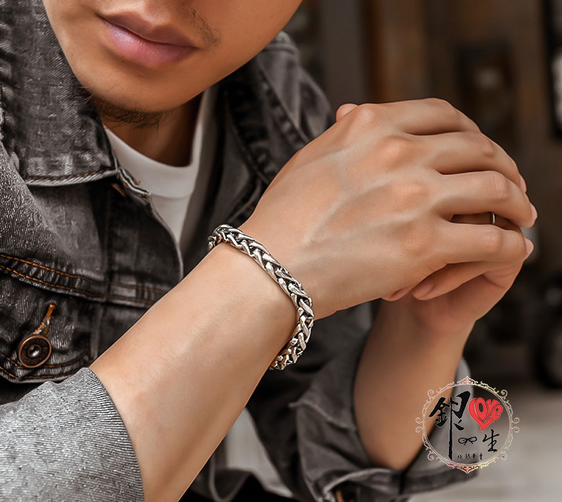 925純銀 復古 個性 龍麟款式 男 手鍊