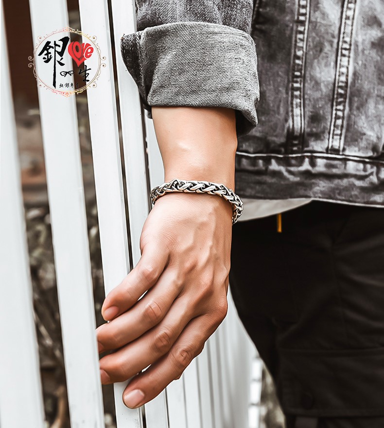 925純銀 復古 個性 龍麟款式 男 手鍊