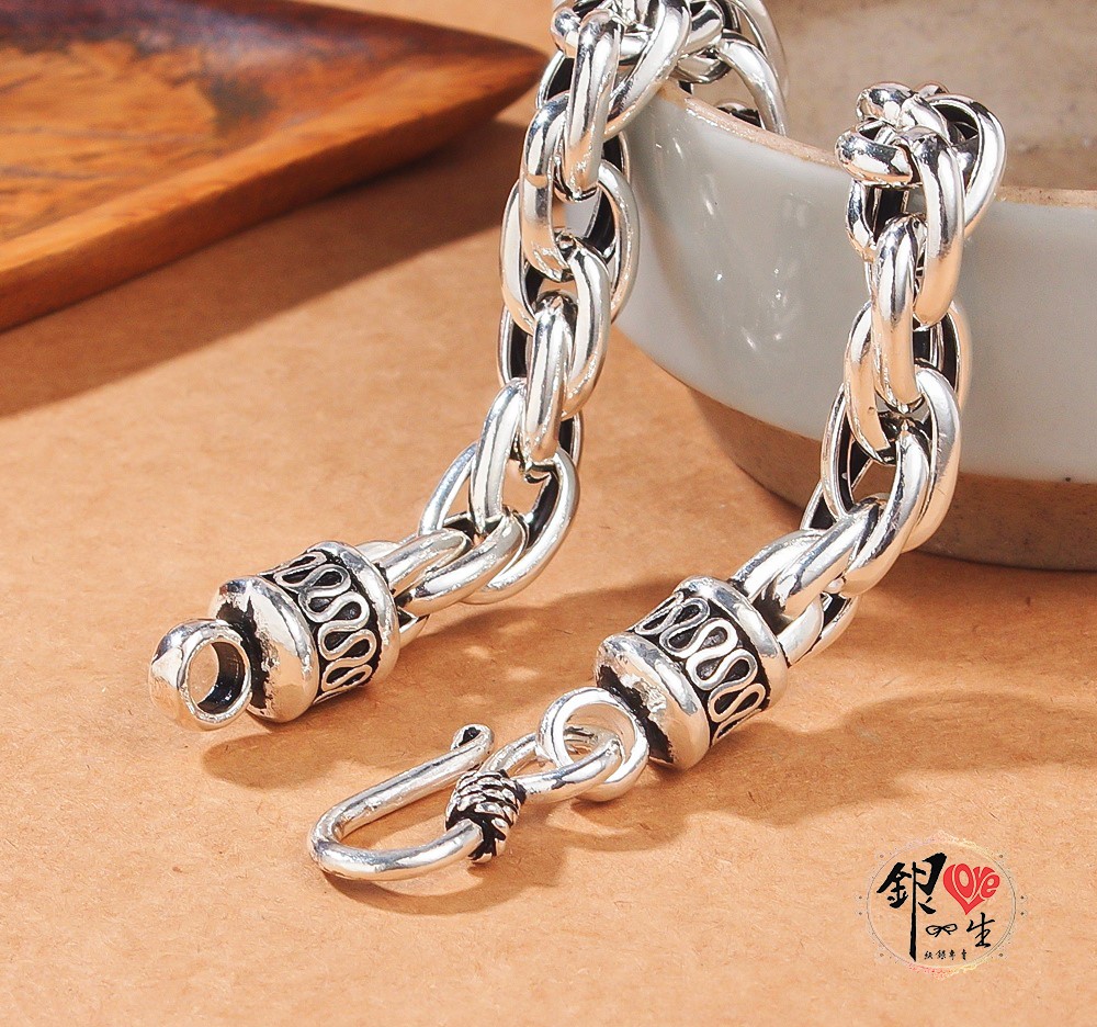 925純銀 復古 個性 編織 男 手鍊 