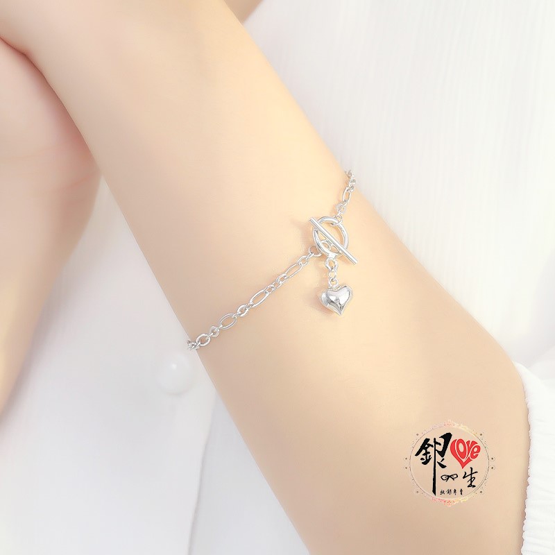 s925純銀 卡扣愛心造型 高級感 手鍊