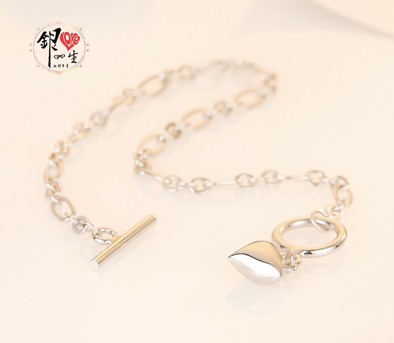 s925純銀 卡扣愛心造型 高級感 手鍊