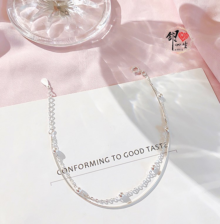 s925純銀 波光 閃亮 雙層造型 手鍊