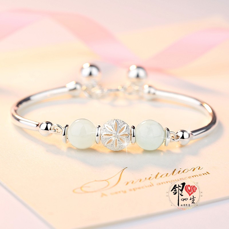 s925純銀 玉石 轉運珠 復古造型 手鍊 