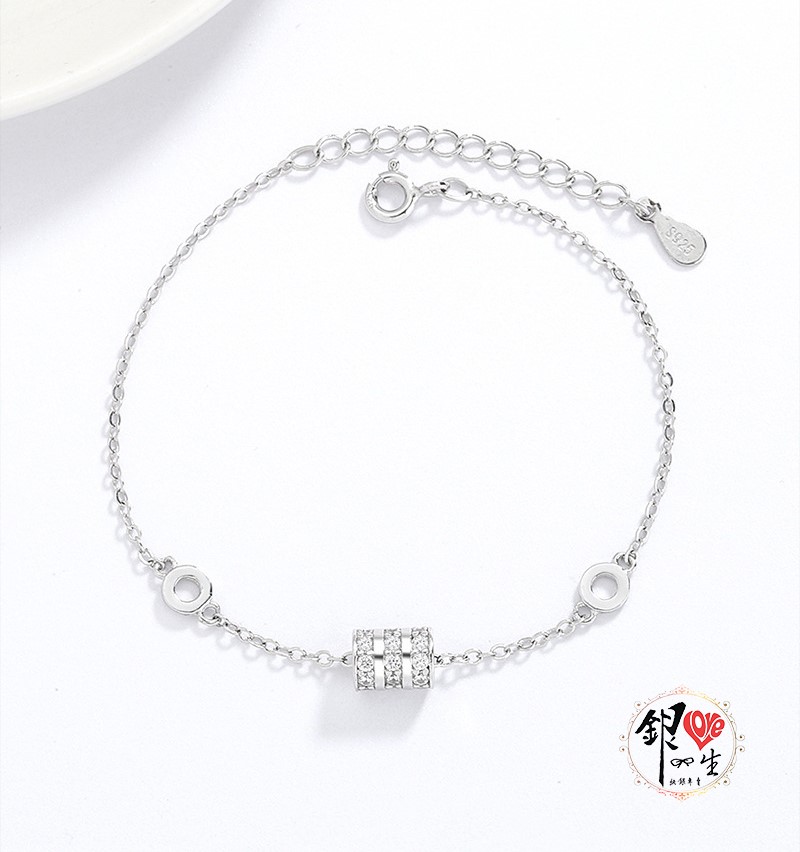 s925純銀 小蠻腰 轉運珠 時尚 手鍊