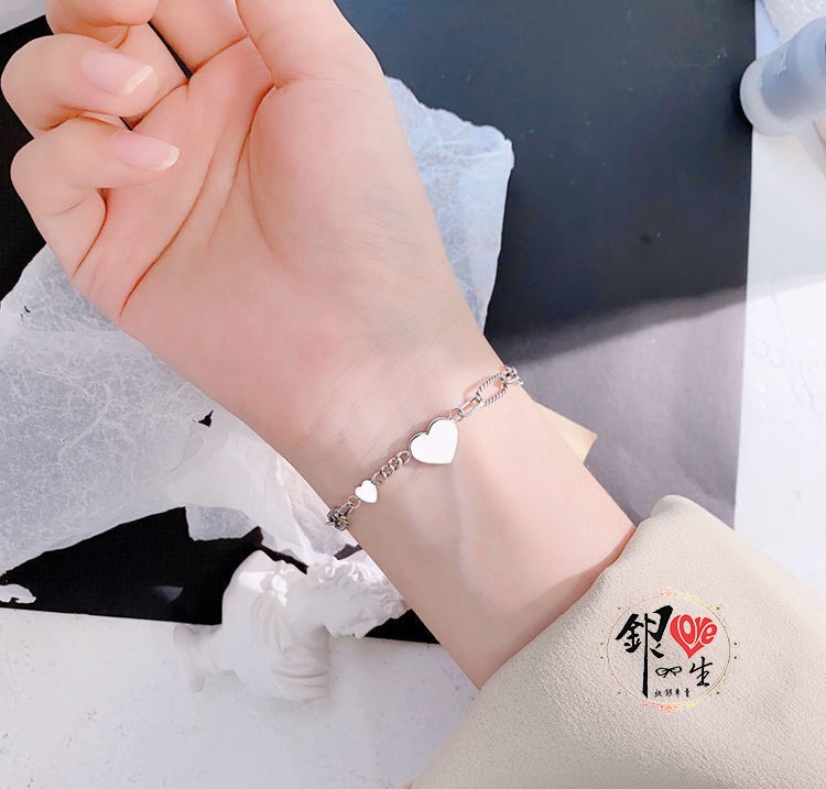 s925純銀 雙愛心 個性造型 高級感 手鍊