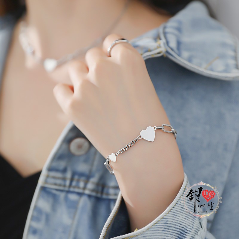 s925純銀 雙愛心 個性造型 高級感 手鍊