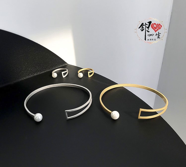 s925純銀 高雅 貝珠  氣質 手鐲