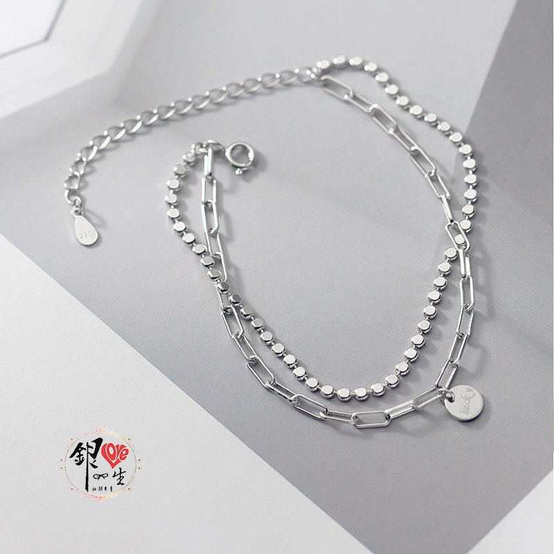 s925純銀 LUCKY 好運連連 雙層  手鍊