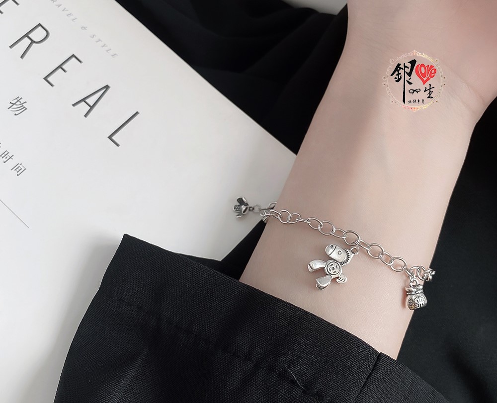  s925純銀 馬上有錢 招財 好運 手鍊