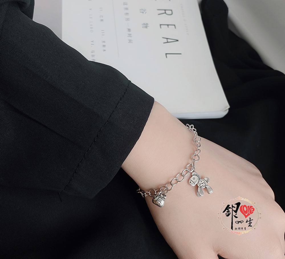  s925純銀 馬上有錢 招財 好運 手鍊