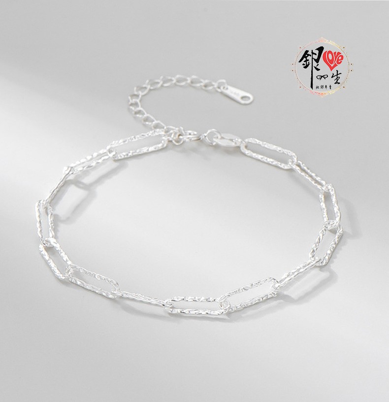 s925純銀 歐美 閃亮 鍊節 造型 手鍊