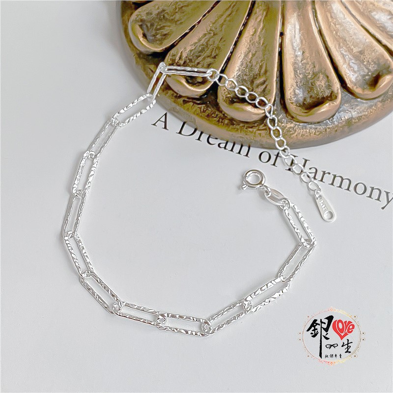 s925純銀 歐美 閃亮 鍊節 造型 手鍊