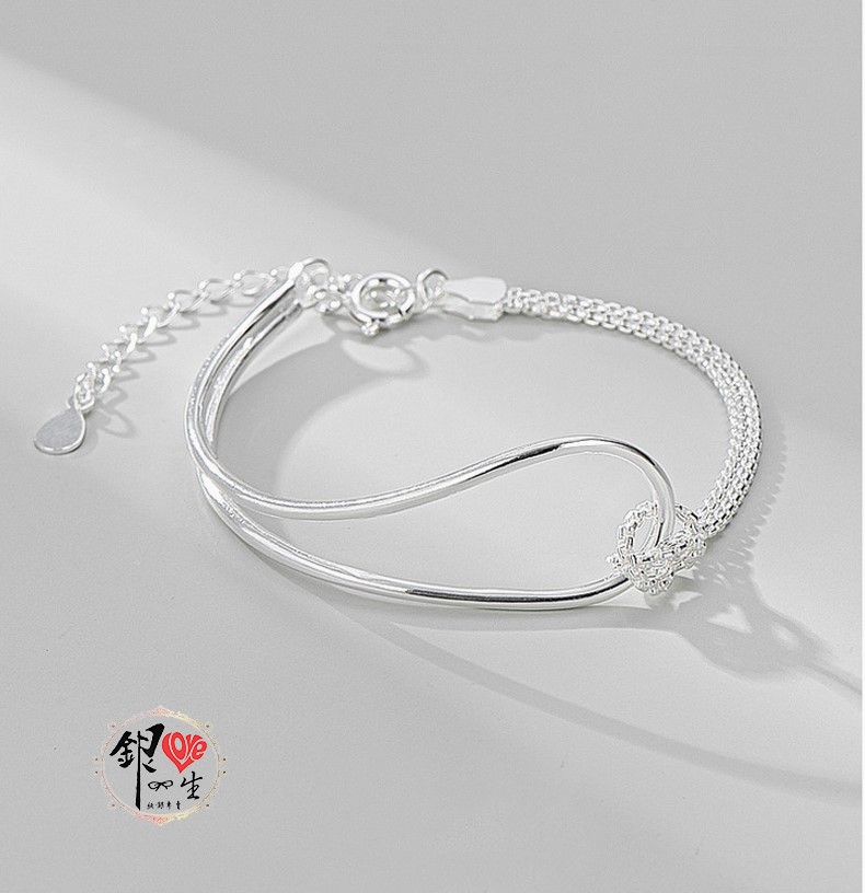 s925純銀 不對稱 結環造型 手鍊