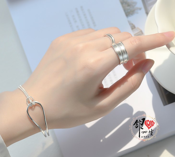 s925純銀 不對稱 結環造型 手鍊