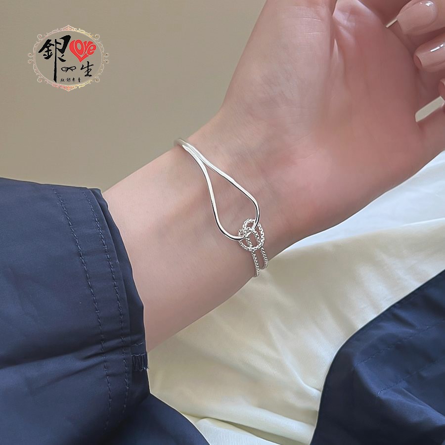 s925純銀 不對稱 結環造型 手鍊