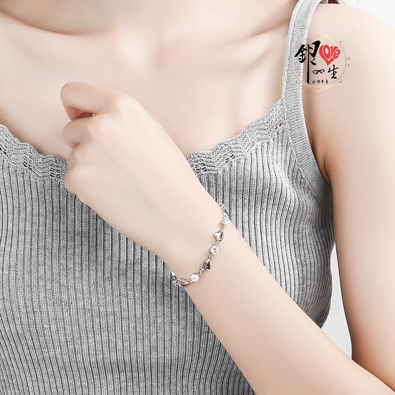 s925純銀 八心八箭 璀燦愛心 手鍊