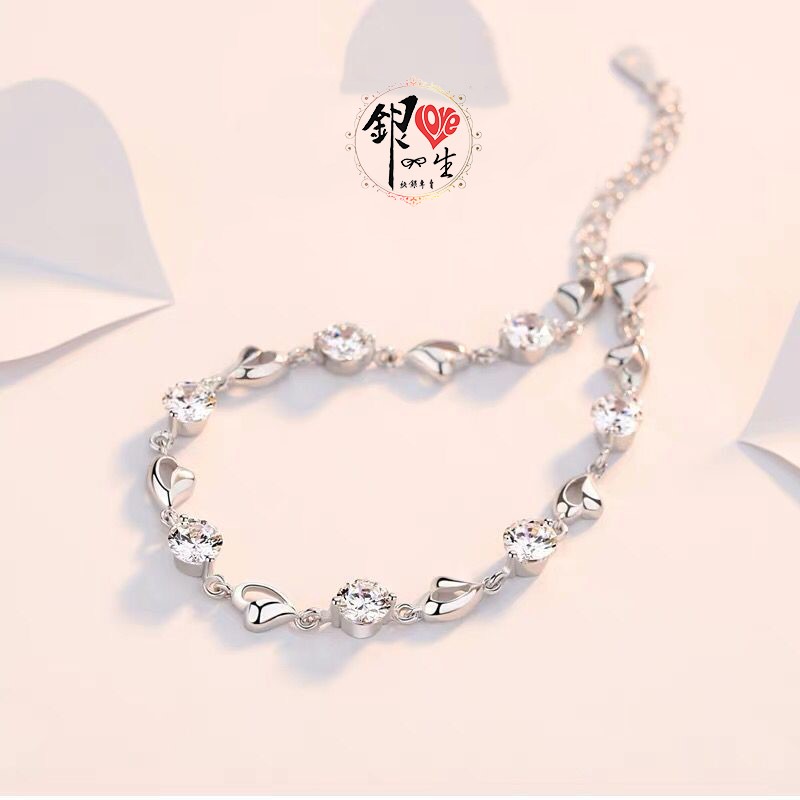 s925純銀 八心八箭 璀燦愛心 手鍊